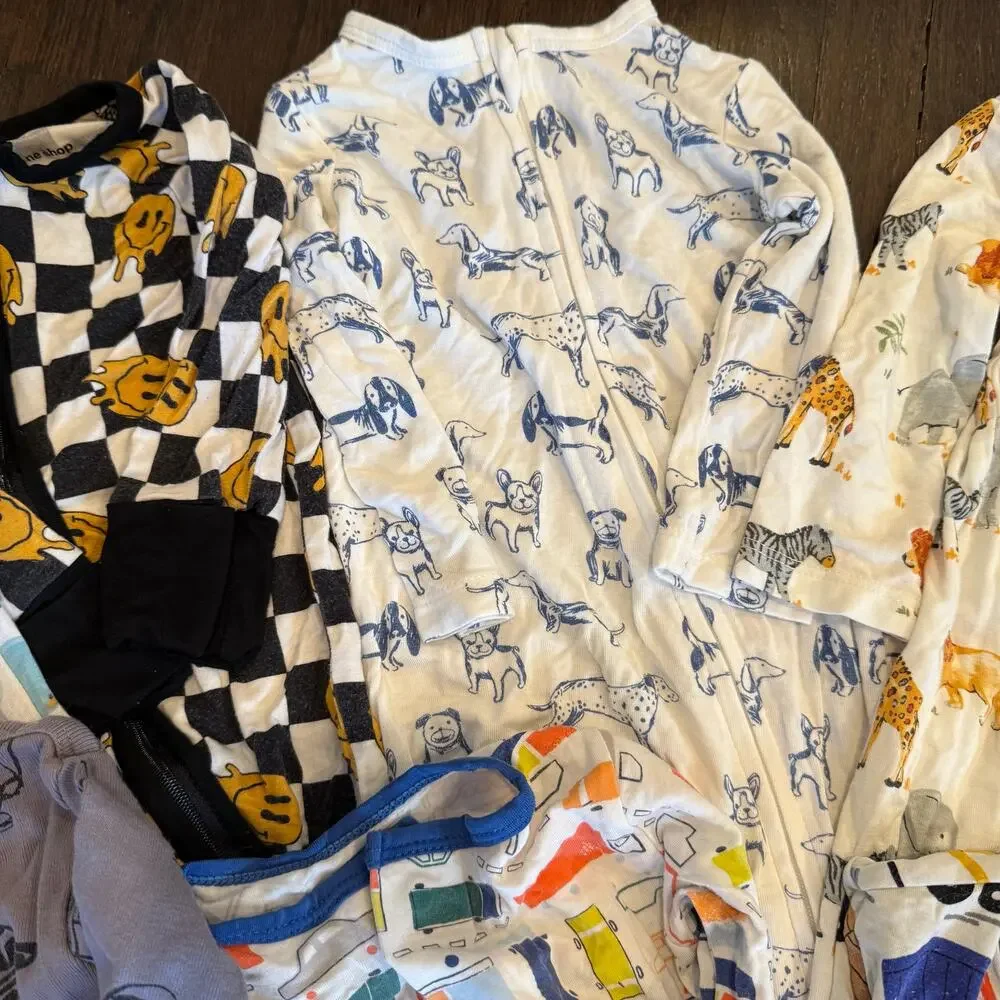 BUNDLE LOT Boys Pajamas SZ 0-3 Months to 7/8T Includes 11 Items Brands Assorted